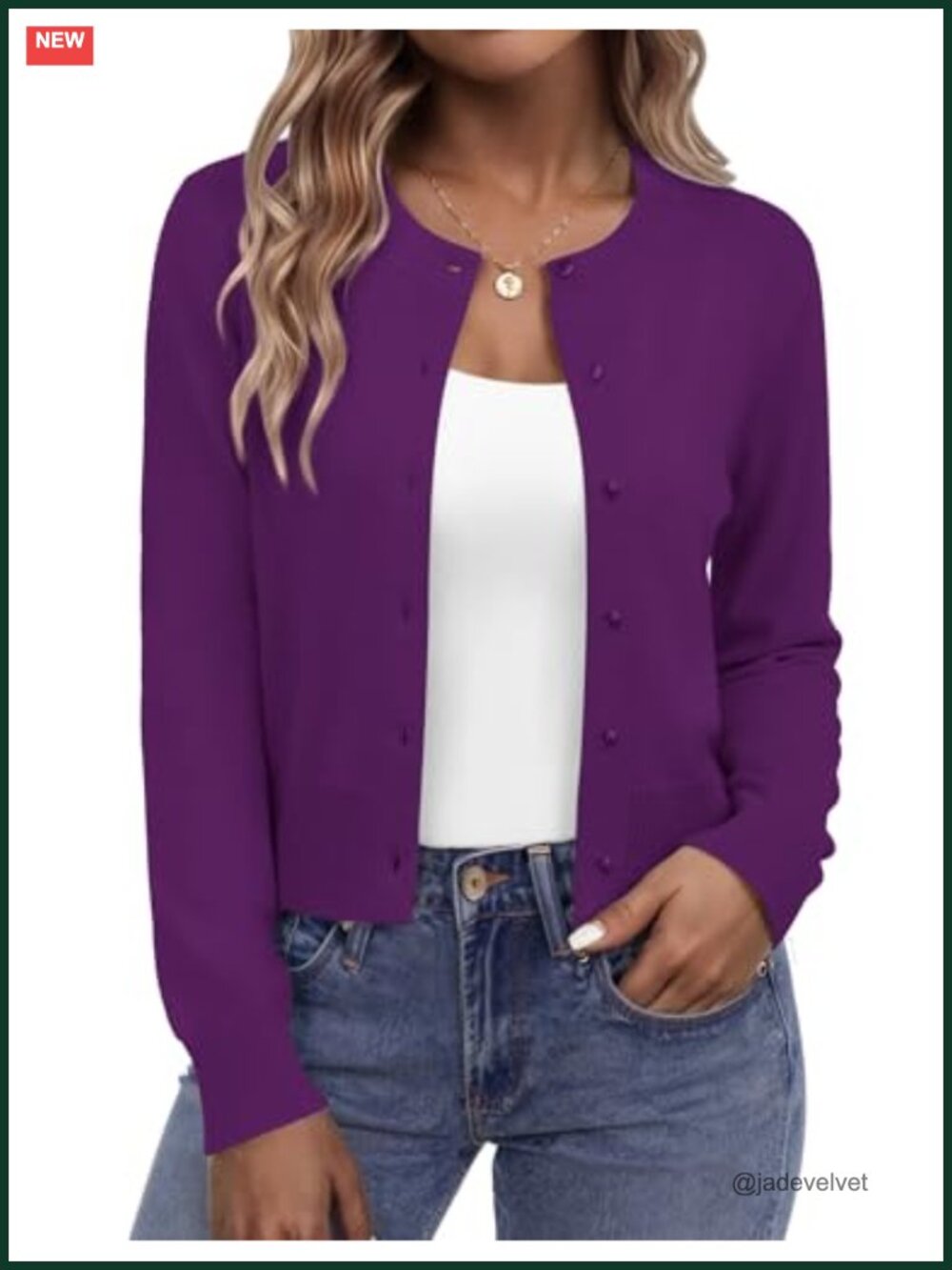 Women's Cropped Cardigan Lightweight Bolero Shrug Button Front